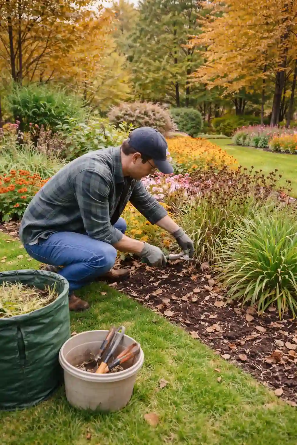Fall beds clean up